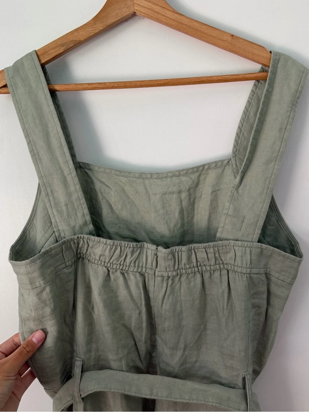 Everlane THE UTILITY COVERALL IN LINEN in Seagrass Size 8 Summer Vacation